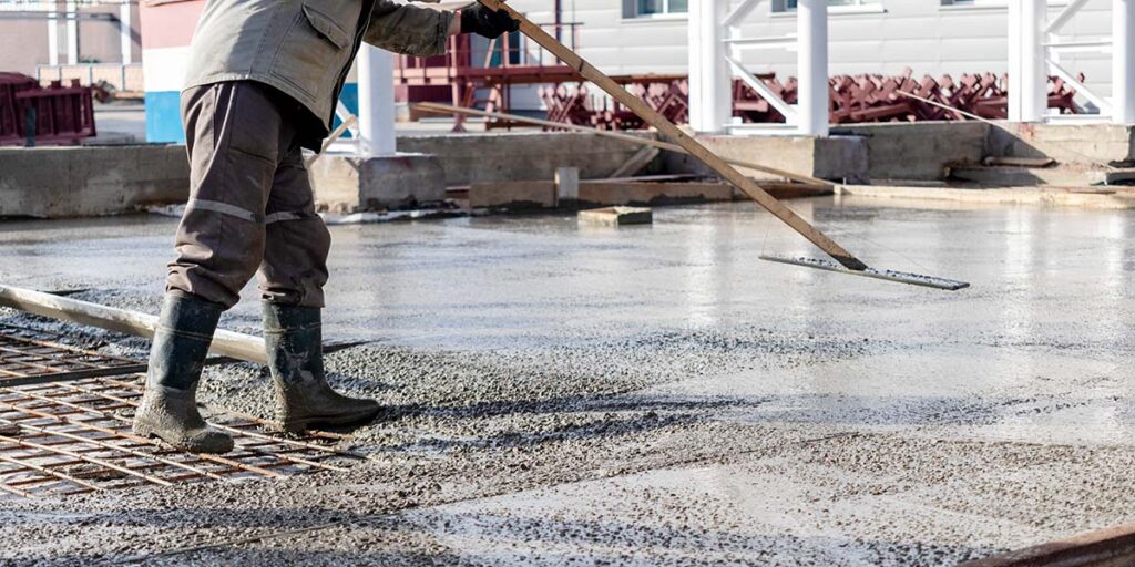 construction worker doing concrete flatwork
