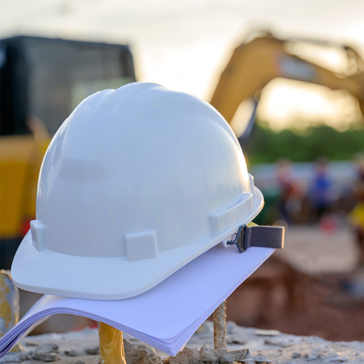 White Hard Hat for Construction Worker